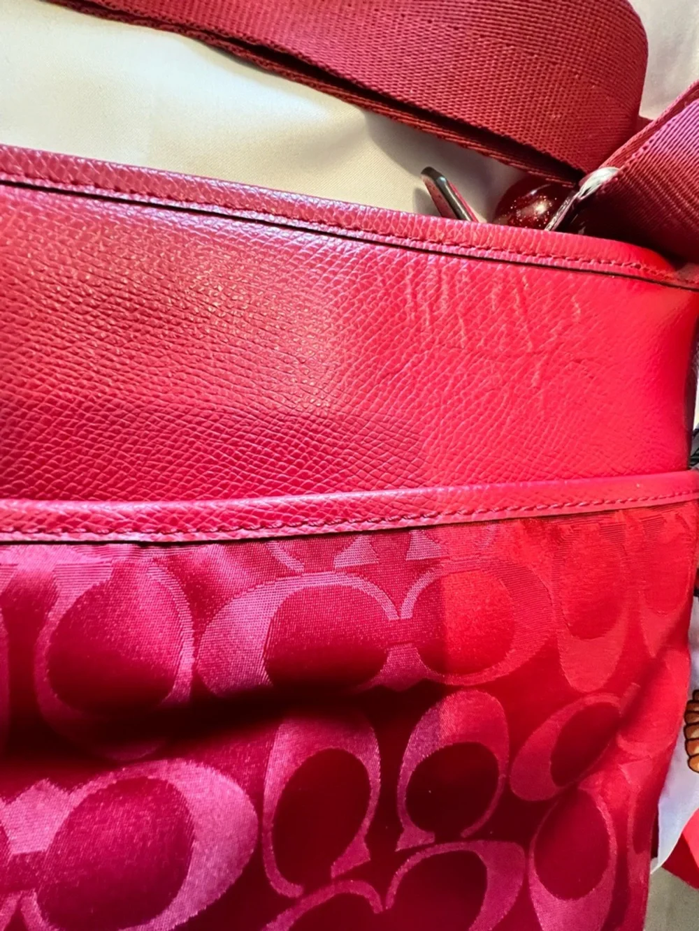 Coach Cherry Red Signature Crossbody Bag - Picture 11 of 11
